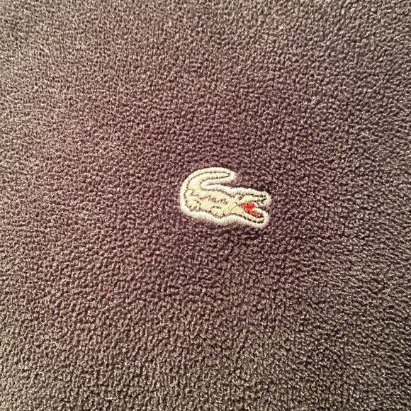 Lacoste 6/Extra Large Black Sweater Snap Closures Logo Embroidered - Picture 2 of 7